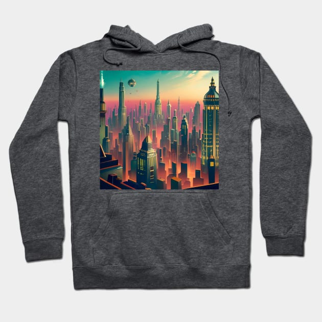 Art deco city art Hoodie by IOANNISSKEVAS